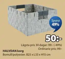 JYSK HALVDAN korg, SEK 50 erbjuda
