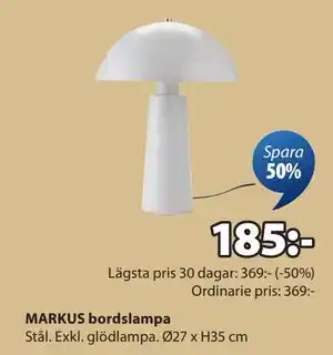 JYSK MARKUS bordslampa, SEK 185 erbjuda