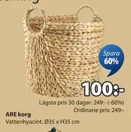 JYSK ARE korg, SEK 100 erbjuda