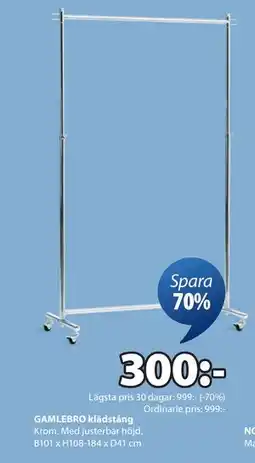 JYSK GAMLEBRO klädstång, SEK 300 erbjuda