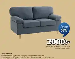 JYSK GEDVED soffa, SEK 2000 erbjuda