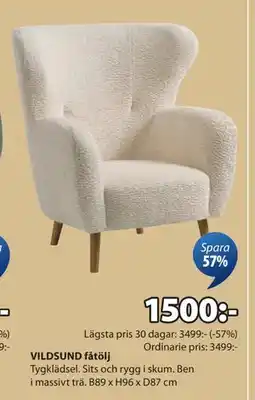 JYSK VILDSUND fåtölj, SEK 1500 erbjuda