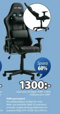 JYSK NIBE gamingstol, SEK 1300 erbjuda