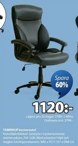 JYSK TAMDRUP kontorsstol, SEK 1120 erbjuda