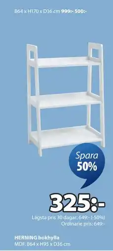 JYSK HERNING bokhylla erbjuda