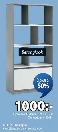JYSK BILLUND bokhylla, SEK 1000 erbjuda
