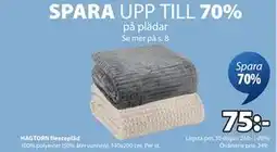 JYSK HAGTORN fleecepläd, SEK 75 erbjuda