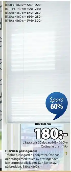 HOVDEN plisségardin