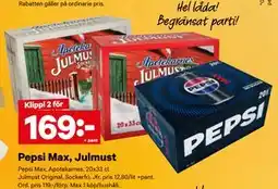 City Gross Pepsi Max, Julmust, SEK 169 erbjuda