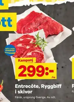City Gross Entrecôte, Ryggbiff i skivor, SEK 299 erbjuda