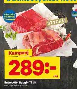 City Gross Entrecôte, Ryggbiff i bit, SEK 289 erbjuda