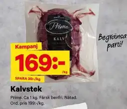 City Gross Kalvstek, SEK 169 erbjuda