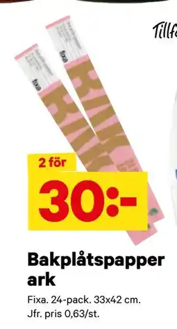 City Gross Bakplåtspapper ark, SEK 30 erbjuda