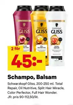 City Gross Schampo, Balsam, SEK 45 erbjuda