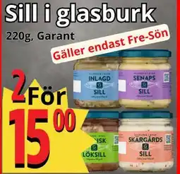 Supergrossen Sill i glasburk, SEK 15 erbjuda