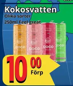 Supergrossen Kokosvatten, SEK 10 erbjuda