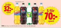 ICA Supermarket Läsk Pepsi, Zingo, 7-up erbjuda