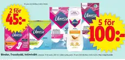 ICA Supermarket Libresse Bindor, Trosskydd, Intimtvätt erbjuda
