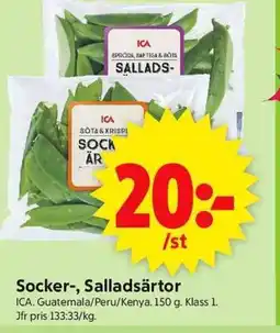 ICA Supermarket ICA Socker-, Salladsärtor erbjuda