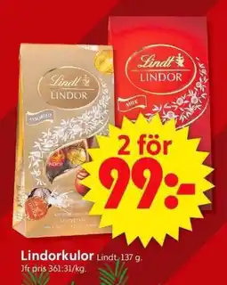 ICA Supermarket Lindt Lindorkulor erbjuda