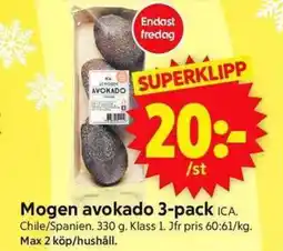 ICA Supermarket ICA Mogen avokado 3-pack erbjuda