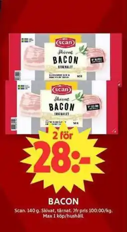 ICA Maxi SCAN Bacon erbjuda
