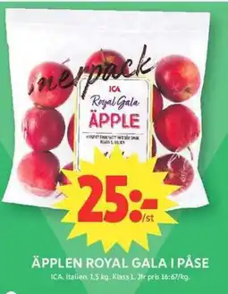 ICA Maxi ICA Äpplen royal gala i påse erbjuda