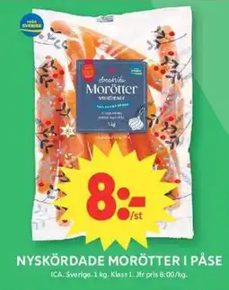 ICA Maxi ICA Nyskördade morötter i påse erbjuda