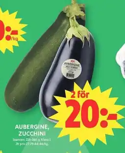 ICA Maxi Aubergine, zucchini erbjuda