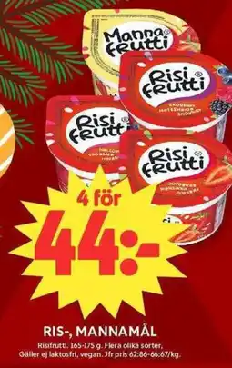 ICA Maxi RISIFRUTTI Ris-, mannamål erbjuda