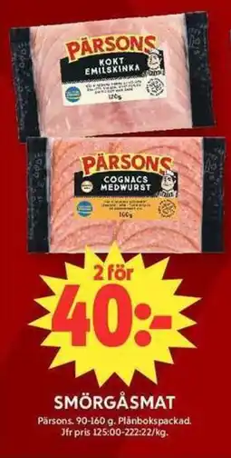 ICA Maxi PÄRSONS Smörgåsmat erbjuda