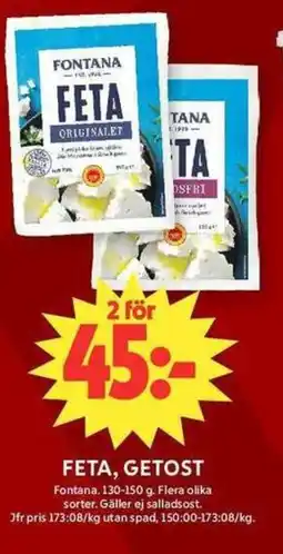 ICA Maxi FONTANA Feta, getost erbjuda