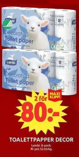 ICA Maxi LAMBI Toalettpapper decor erbjuda