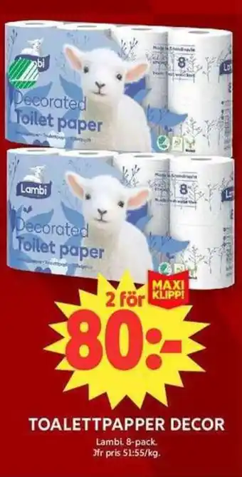 ICA Maxi LAMBI Toalettpapper decor erbjuda