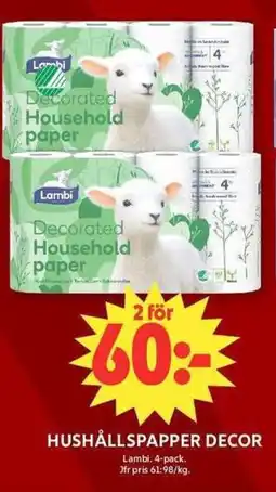 ICA Maxi LAMBI Hushållspapper decor erbjuda