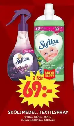 ICA Maxi SOFTLAN Sköljmedel, textilspray erbjuda