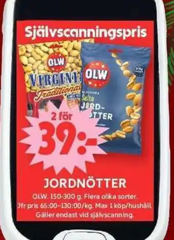 ICA Maxi OLW Jordnötter erbjuda
