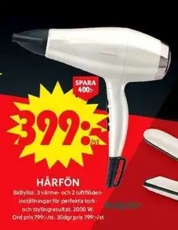 ICA Maxi BABYLISS Hårfön erbjuda