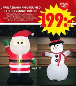 ICA Maxi Uppblåsbara figurer med led-belysning 100 cm erbjuda
