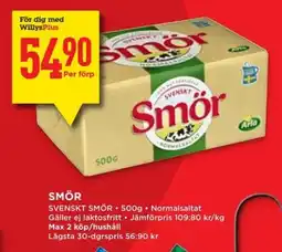 Willys SVENSKT SMÖR Smör erbjuda
