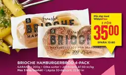 Willys GARANT Brioche hamburgerbröd 4-pack erbjuda