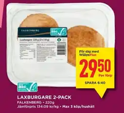 Willys FALKENBERG Laxburgare 2-pack erbjuda