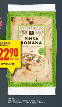 Willys GARANT Pinsa erbjuda