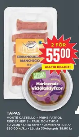 Willys MONTE CASTELLO Tapas erbjuda