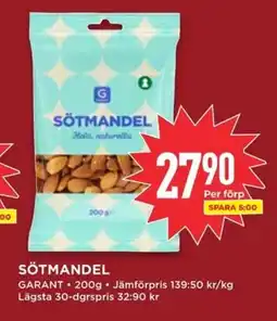 Willys GARANT Sötmandel erbjuda