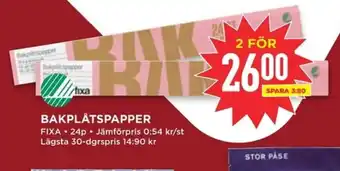 Willys FIXA Bakplåtspapper erbjuda