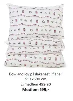 Hemtex Bow and joy påslakanset i flanell 150 x 210 cm, SEK 499.9, Medlemspris erbjuda