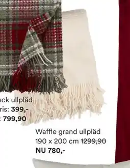 Hemtex Waffle grand ullpläd 190 x 200 cm, SEK 780 erbjuda