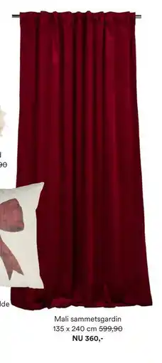 Hemtex Mali sammetsgardin 135 x 240 cm, SEK 360 erbjuda