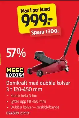 Jula Domkraft med dubbla kolvar 3 t 120-450 mm, SEK 999 erbjuda
